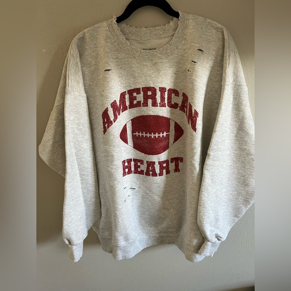 Benson Boone American Heart Tour 2025 Grey Crew Neck Sweater